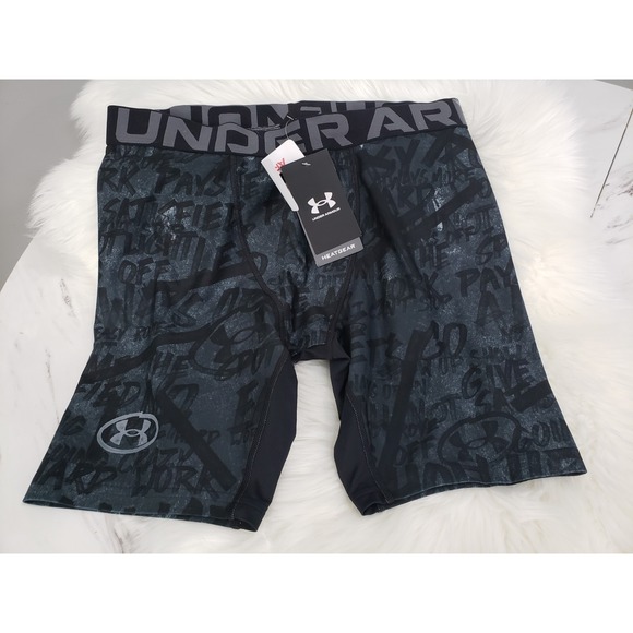 NEW Under Armour Youth Boys XL Black Alter Ego Heatgear Fitted Stretch Shorts - Picture 1 of 4